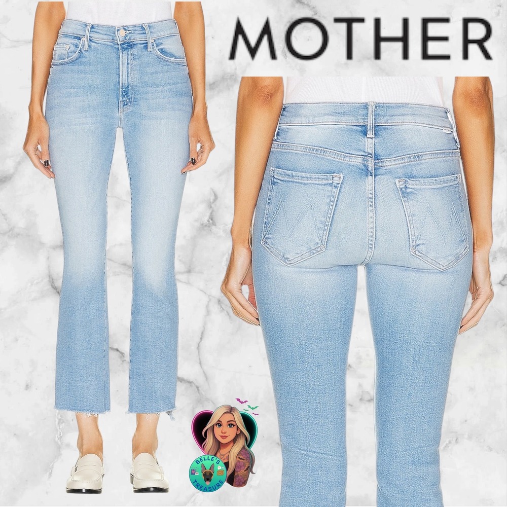 Mother Jeans Womens 32 The Runaway Step Fray California Cruiser Light Wash Flare